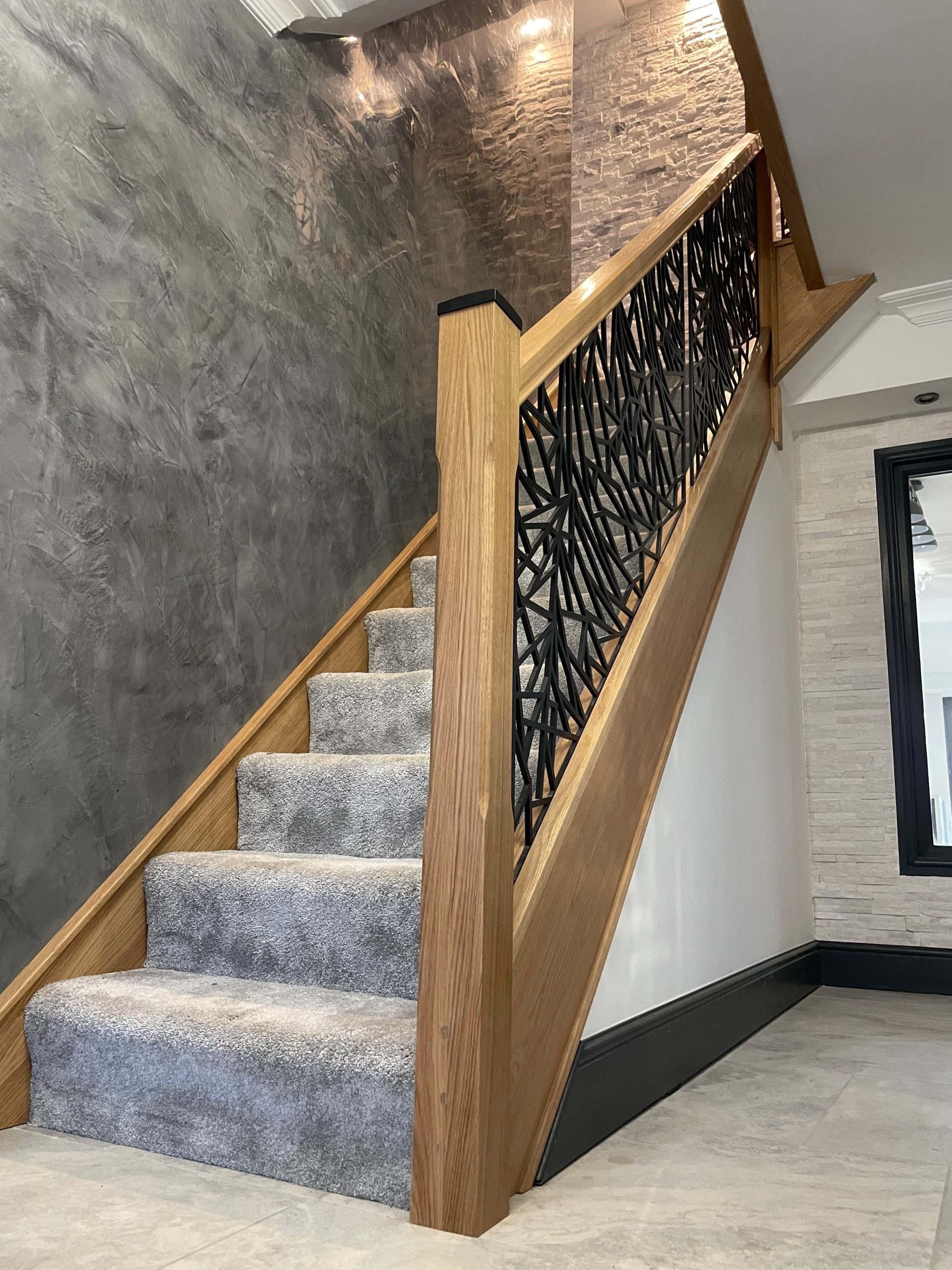 Oak and Wrought Iron Staircase