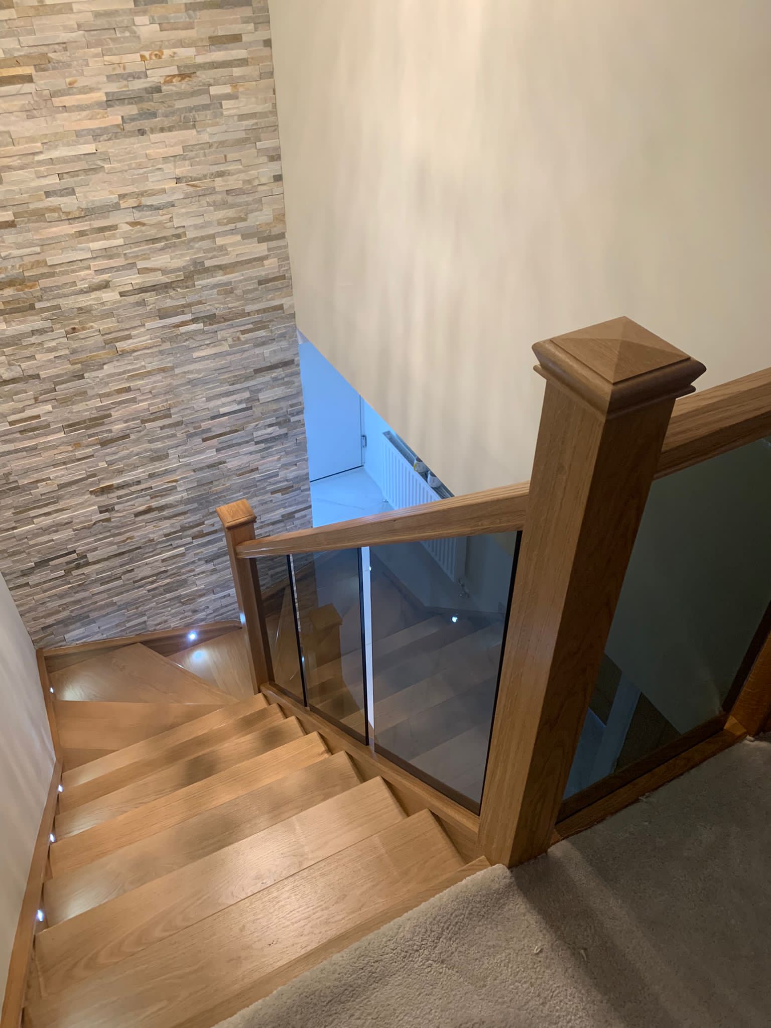 Oak and Glass Staircase